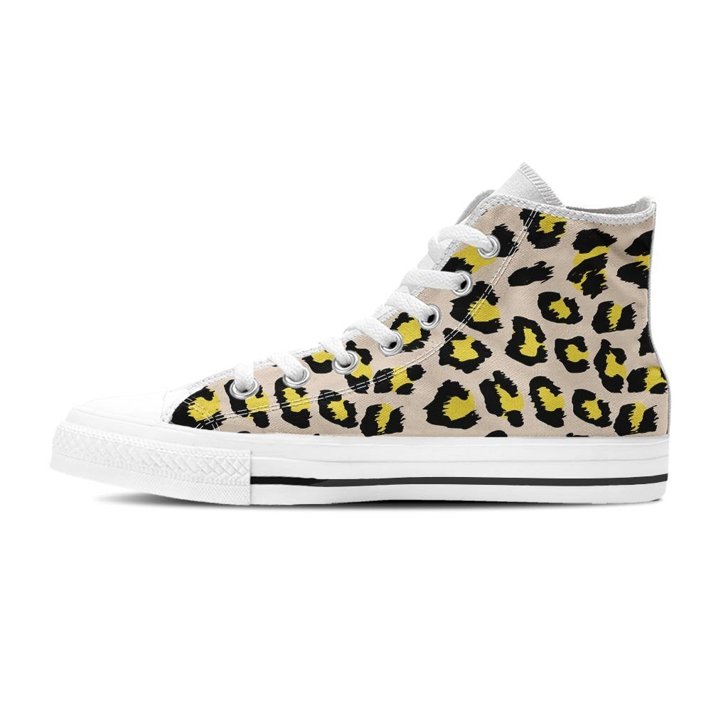 Leopard Print Women's High Top Shoes-grizzshop