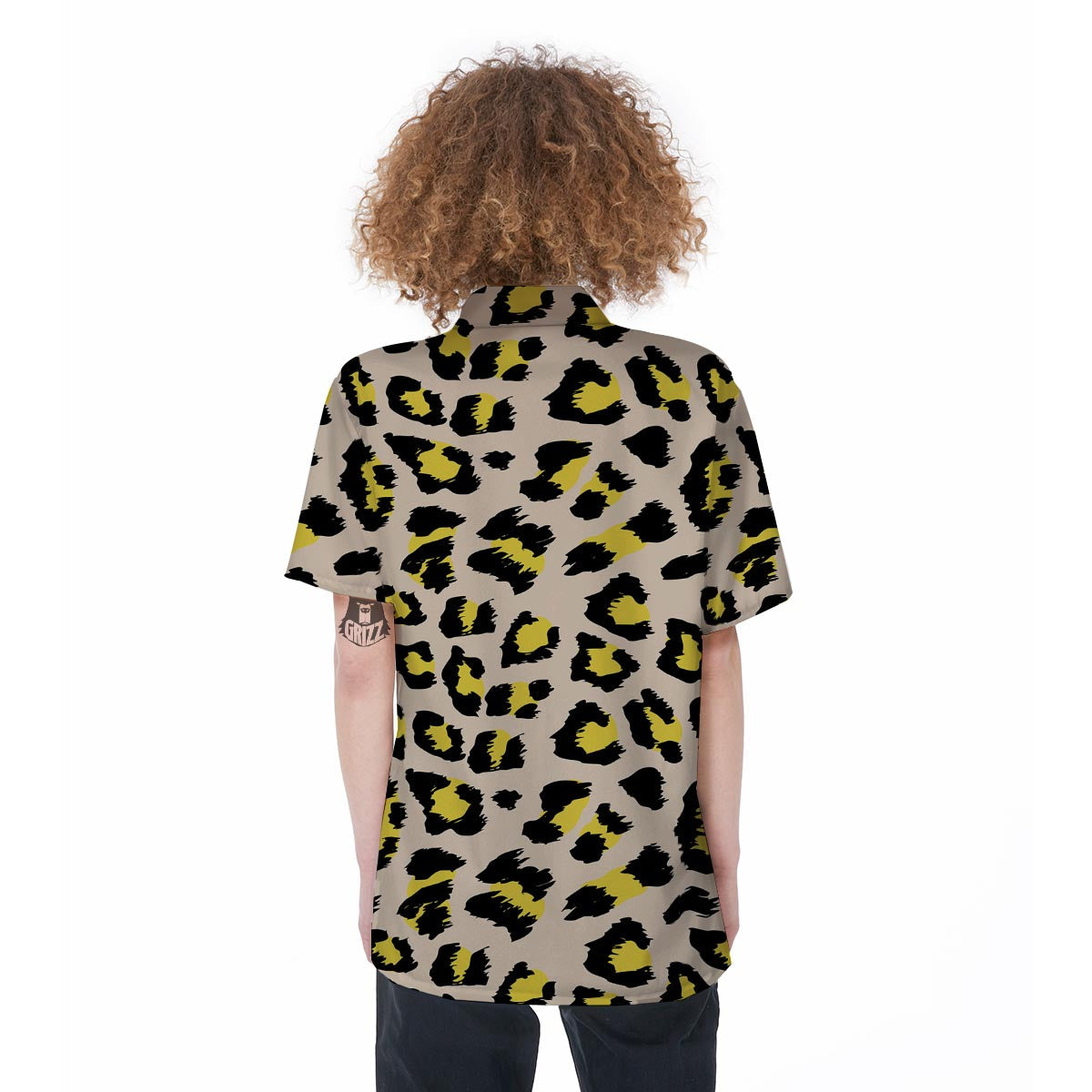 Leopard Print Women's Short Sleeve Shirts-grizzshop