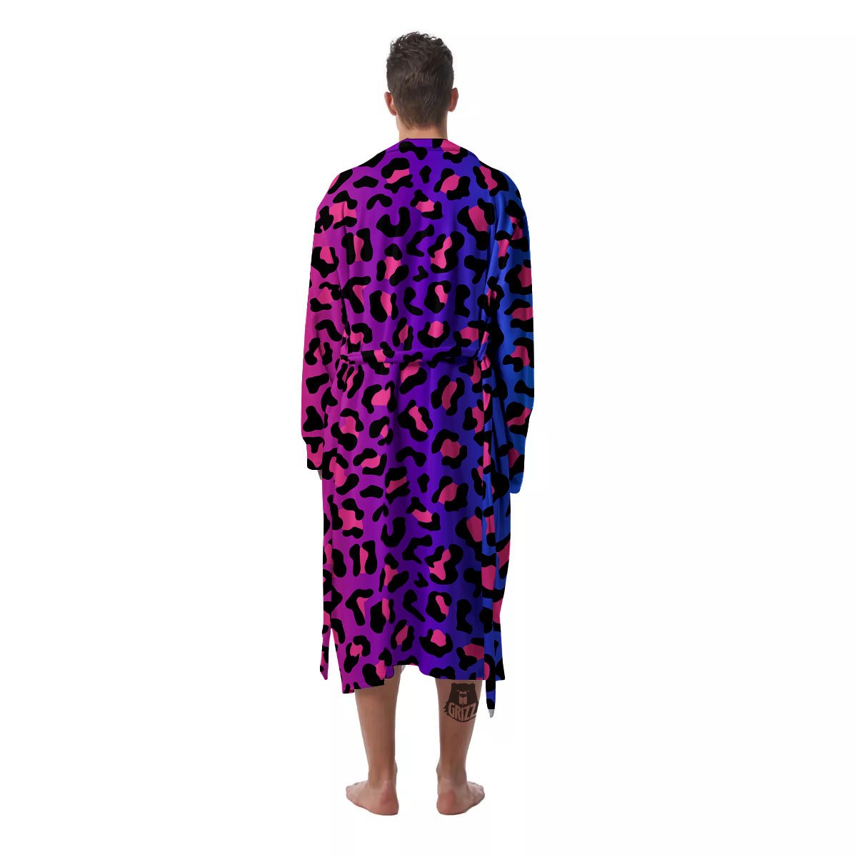 Leopard Rainbow Print Men's Robe-grizzshop