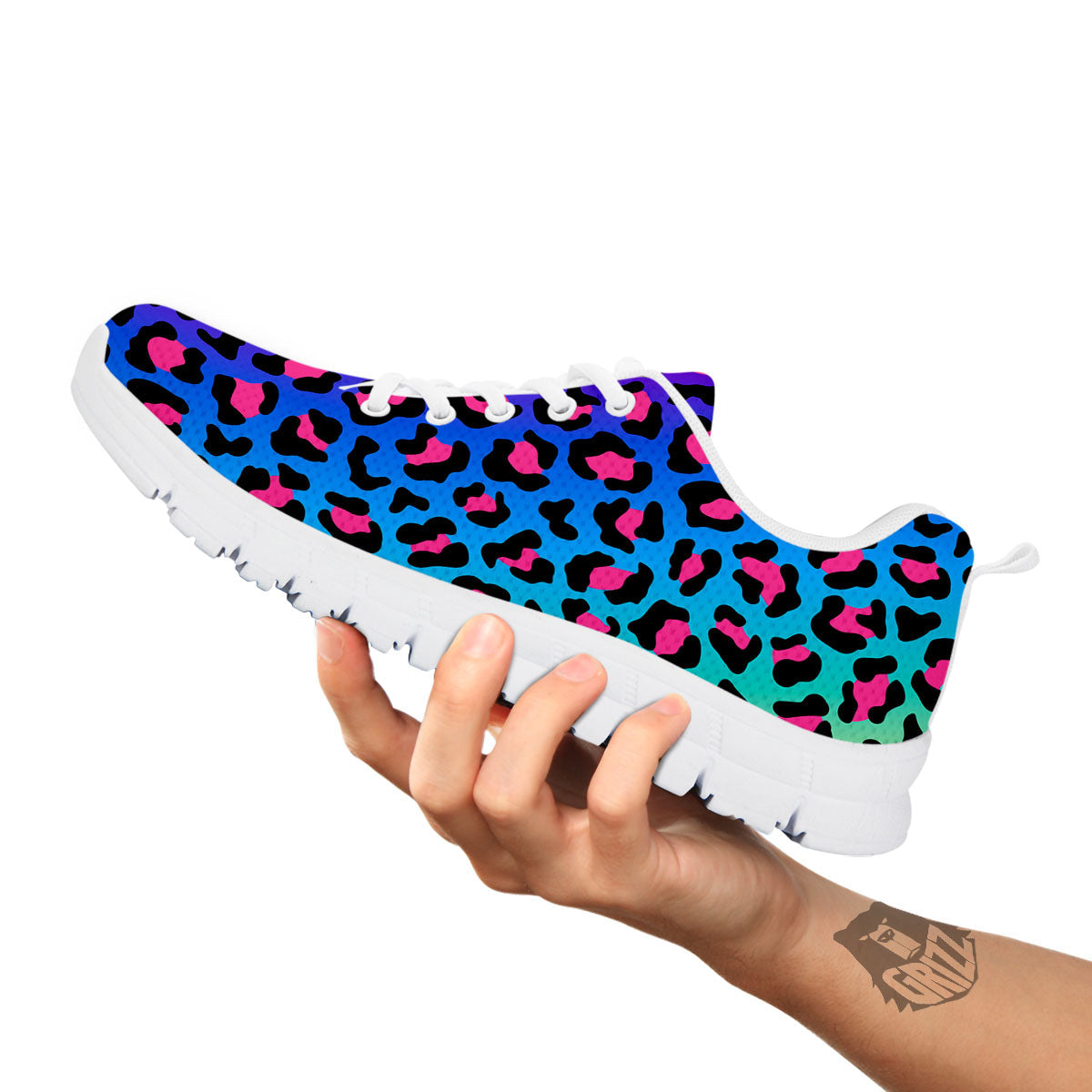 Leopard Rainbow Print White Sneaker-grizzshop