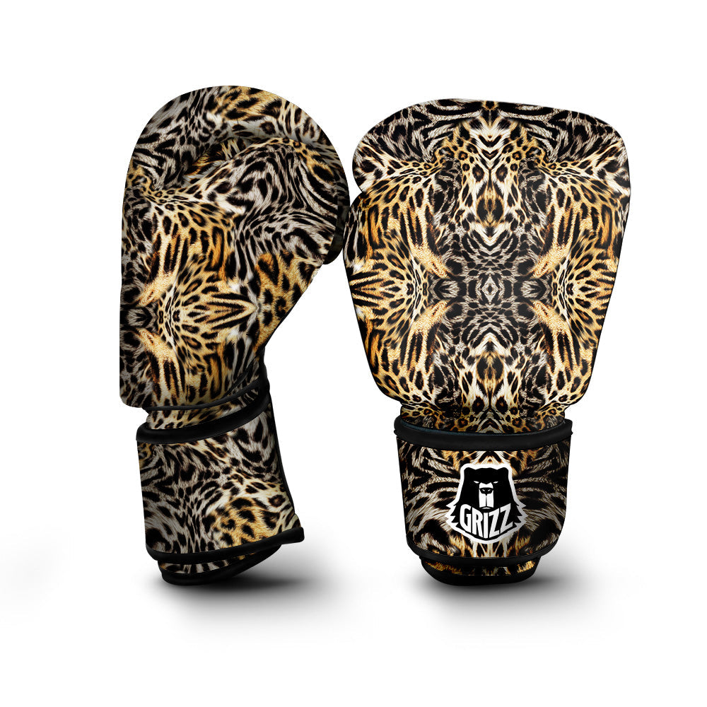 Leopard Skin Texture Print Pattern Boxing Gloves-grizzshop