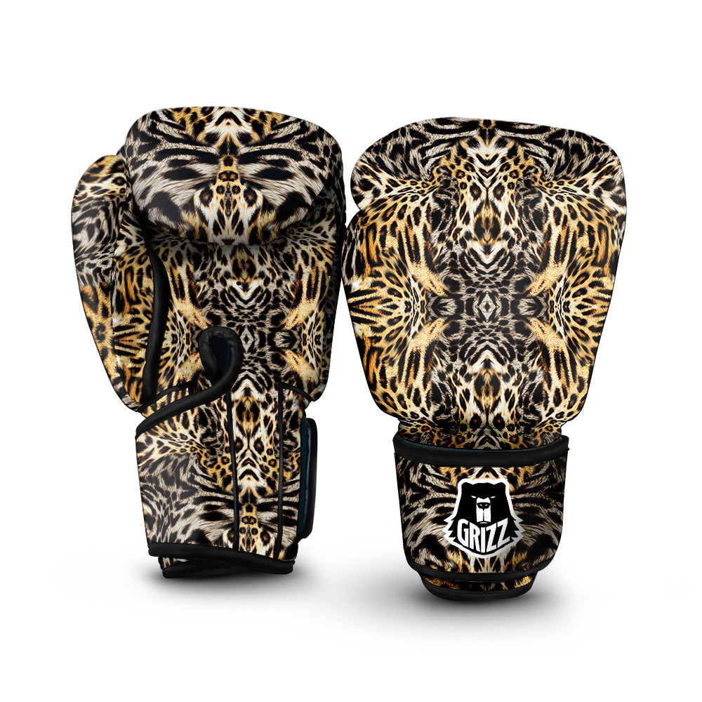 Leopard Skin Texture Print Pattern Boxing Gloves-grizzshop