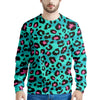 Leopard Teal Print Men's Sweatshirt-grizzshop