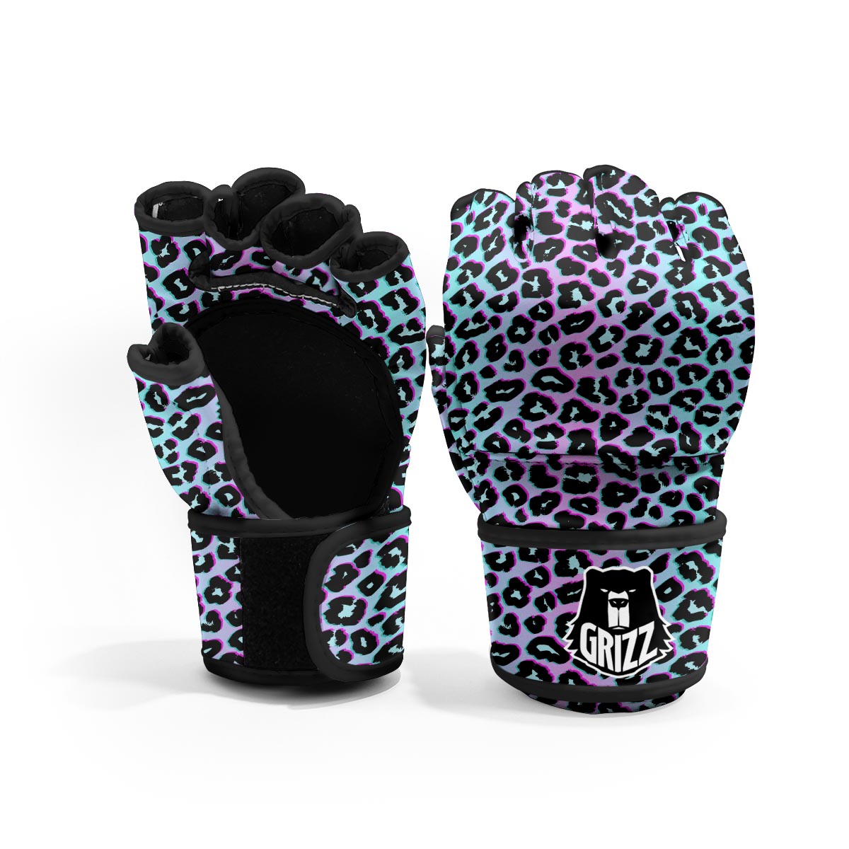 Leopard Trippy Psychedelic Print Pattern MMA Gloves-grizzshop