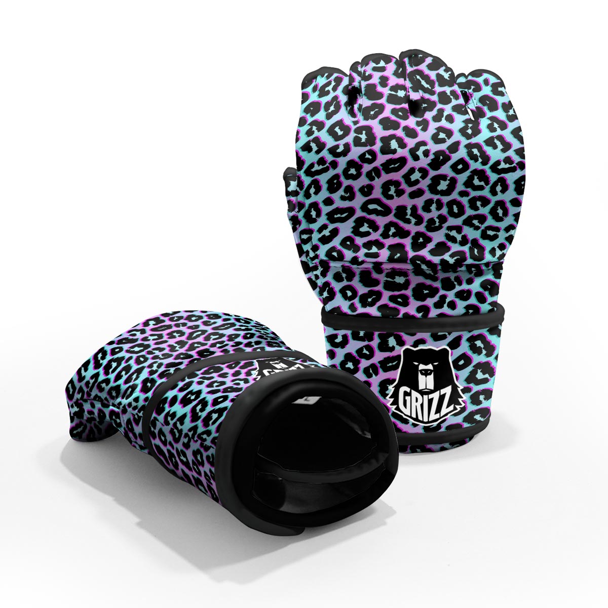 Leopard Trippy Psychedelic Print Pattern MMA Gloves-grizzshop