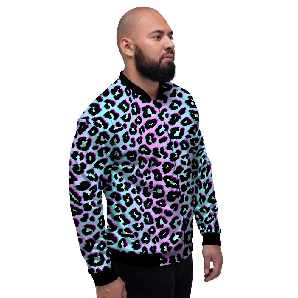 Leopard Trippy Psychedelic Print Pattern Men's Bomber Jacket-grizzshop