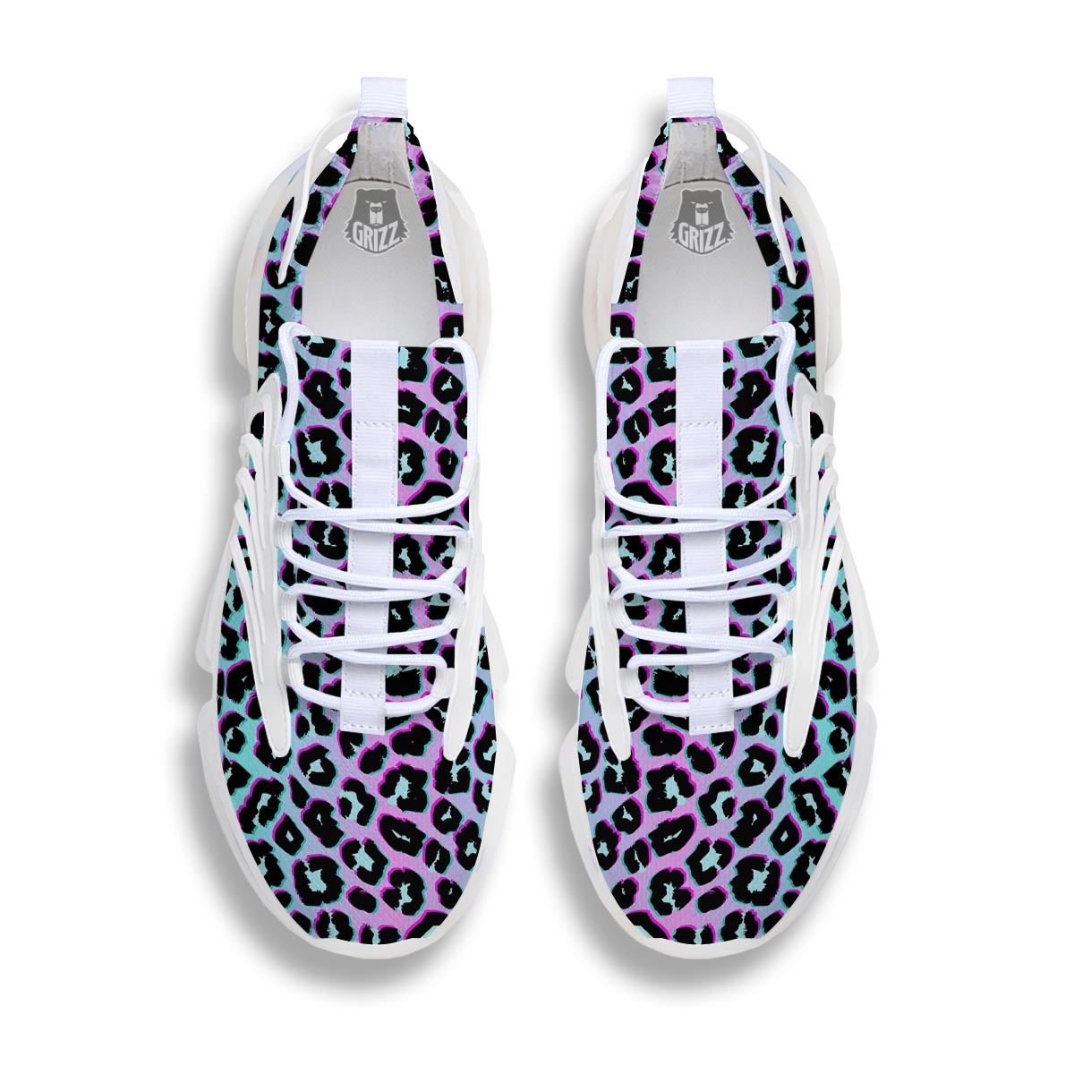 Leopard Trippy Psychedelic Print Pattern White Gym Shoes-grizzshop