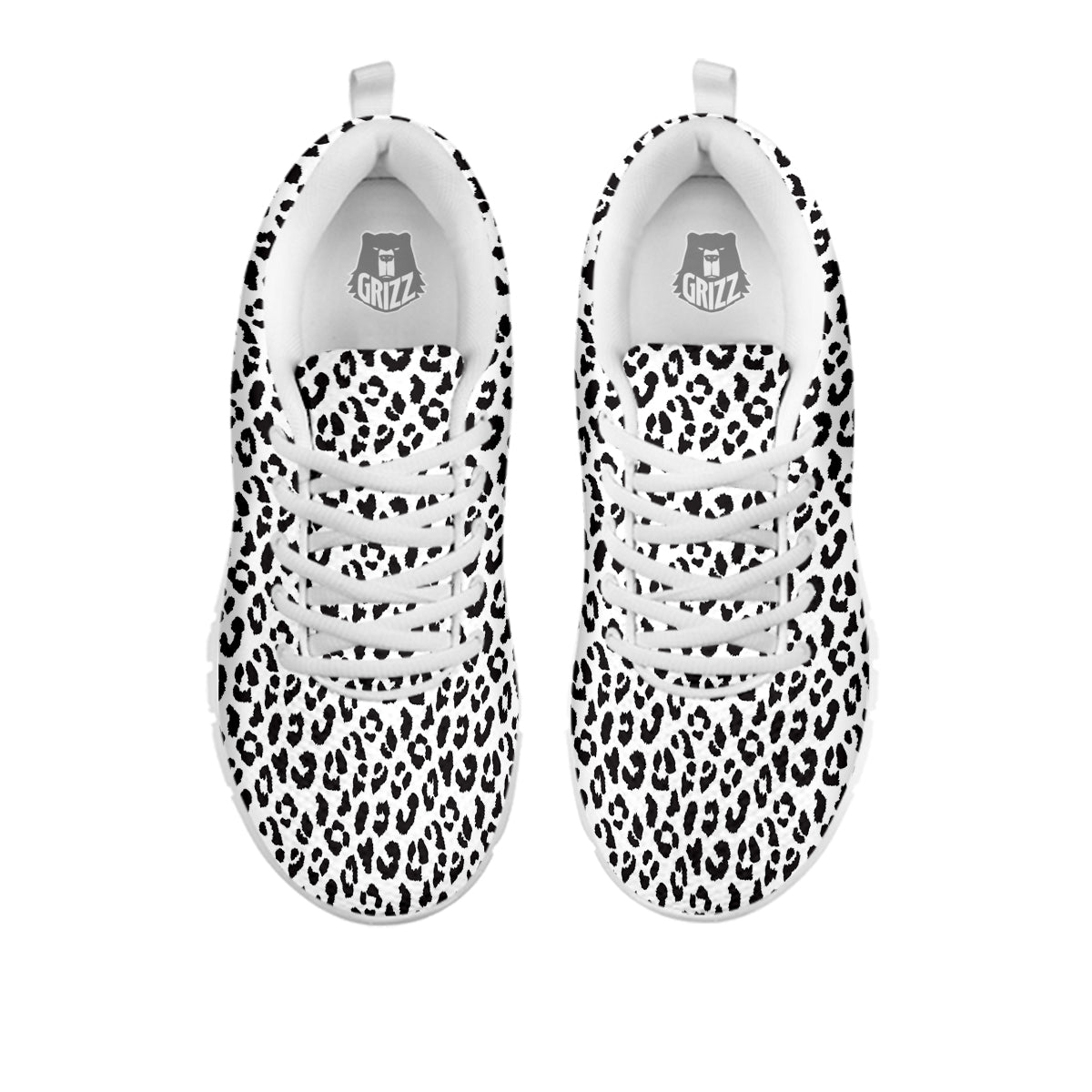 Leopard White Print Pattern White Sneaker-grizzshop