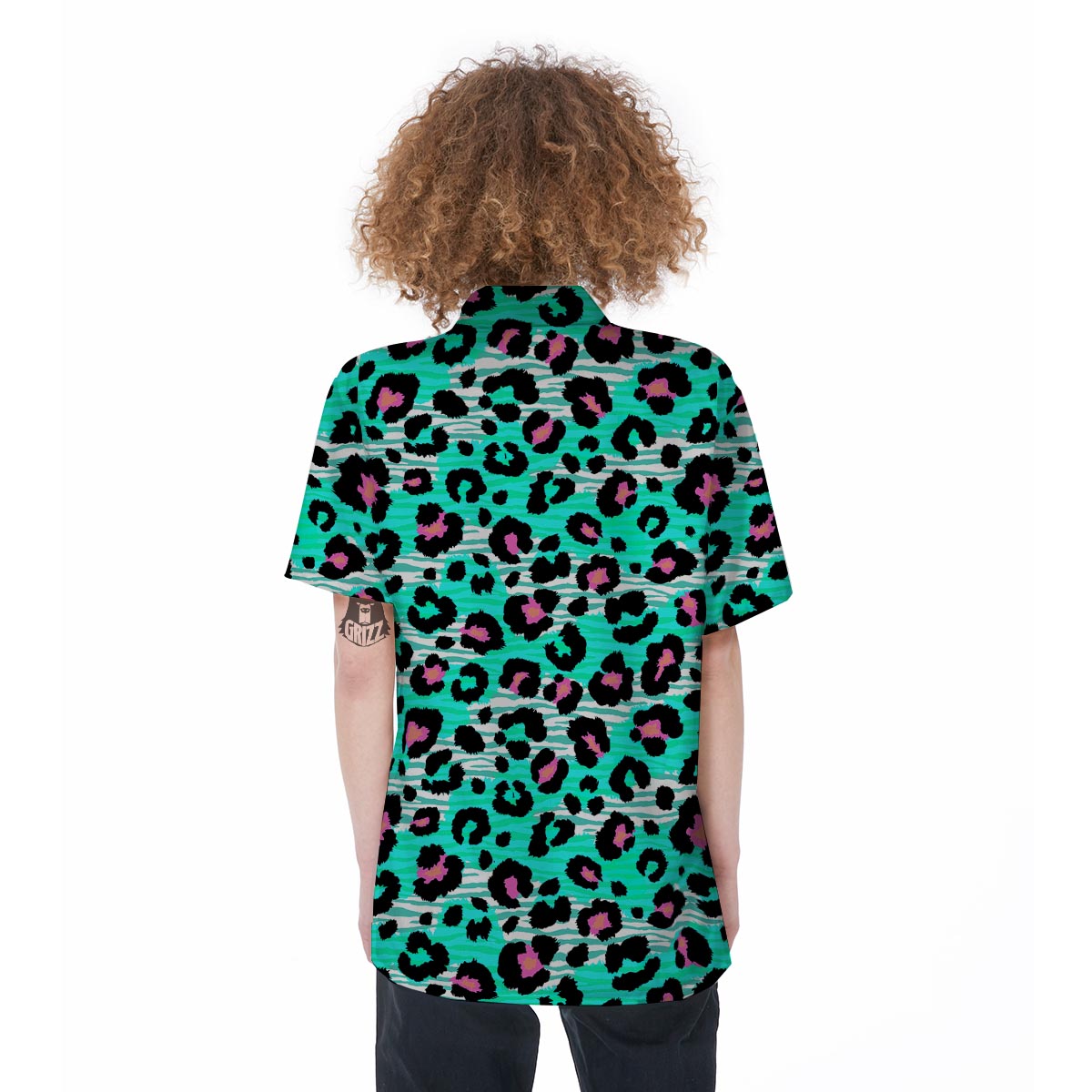 Leopard Zebra Print Women's Short Sleeve Shirts-grizzshop