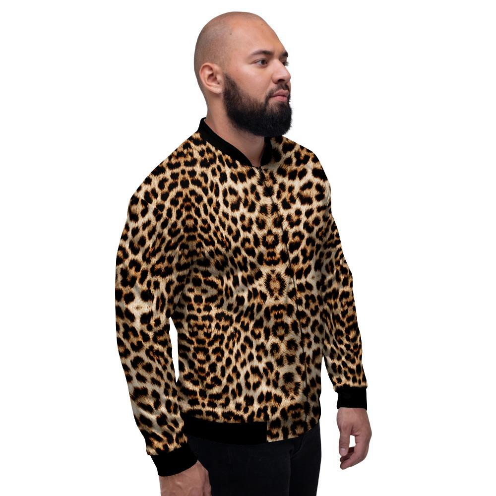 Leopard Pattern Men's Bomber Jacket-grizzshop
