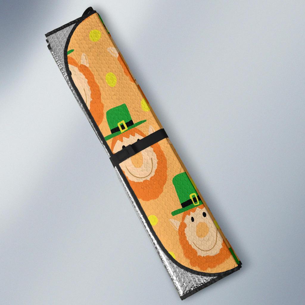 Leprechaun St Patrick's Day Pattern Print Car Sun Shade-grizzshop