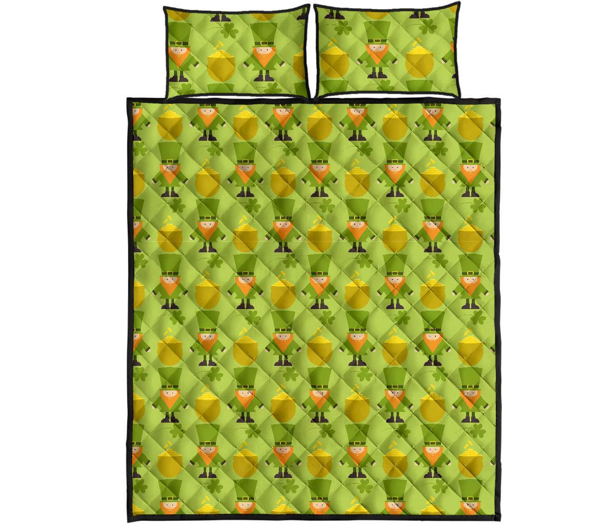 Leprechaun St Patrick's Day Print Pattern Bed Set Quilt-grizzshop