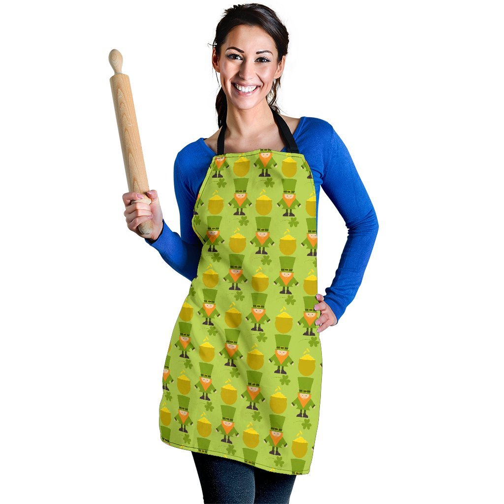 Leprechaun St Patrick's Day Print Pattern Women's Apron-grizzshop