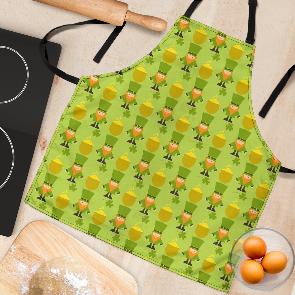 Leprechaun St Patrick's Day Print Pattern Women's Apron-grizzshop