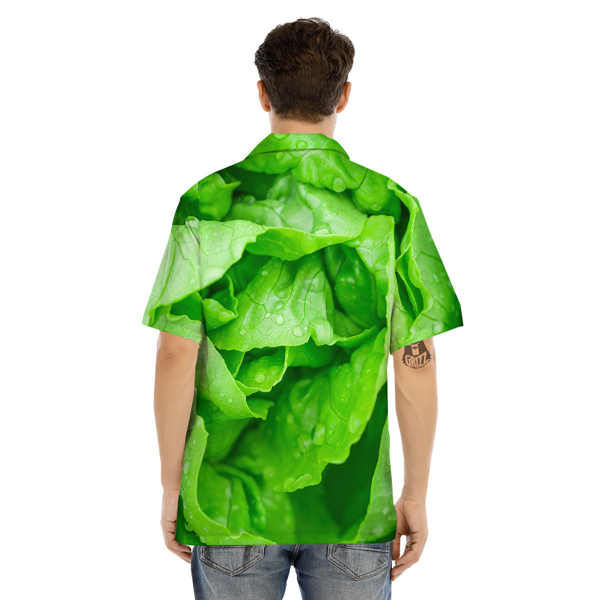 Lettuce Fresh Leaves Print Men's Hawaiian Shirt-grizzshop