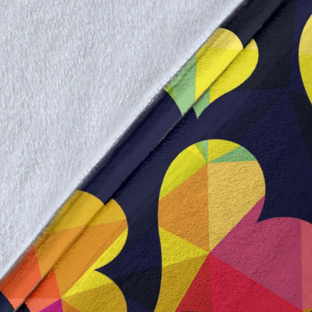 Lgbt Pride Rainbow Heart Pattern Print Blanket-grizzshop