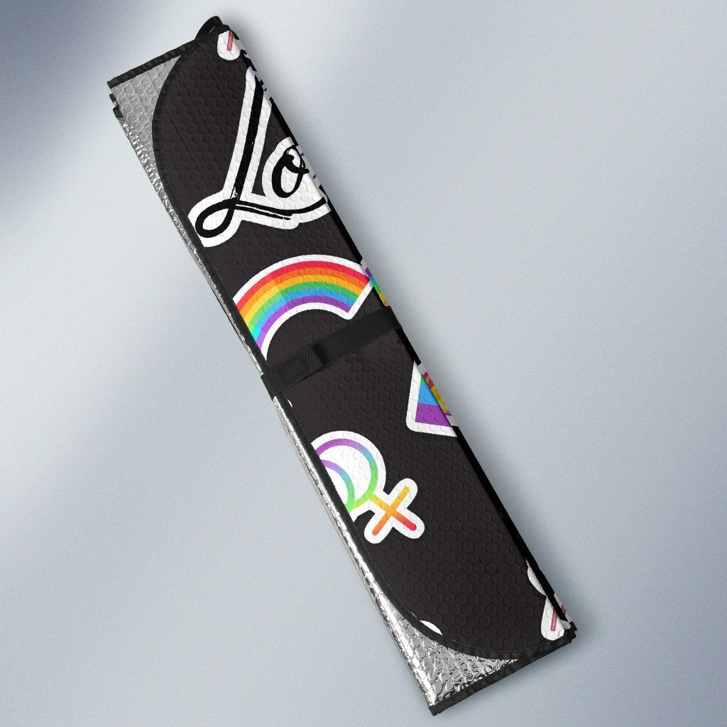 Lgbt Rainbow Patterm Print Car Sun Shade-grizzshop