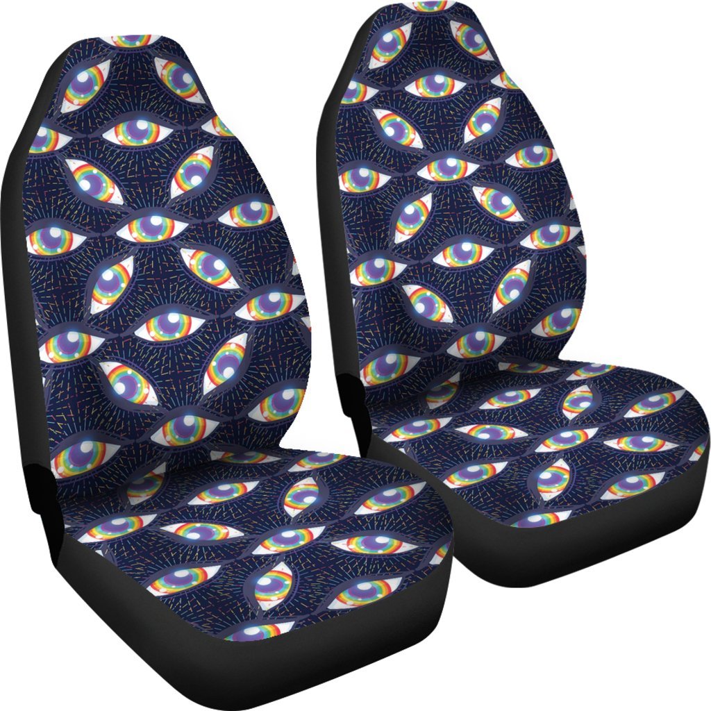 Lgbt Pride Rainbow Eye Patterm Print Universal Fit Car Seat Cover-grizzshop