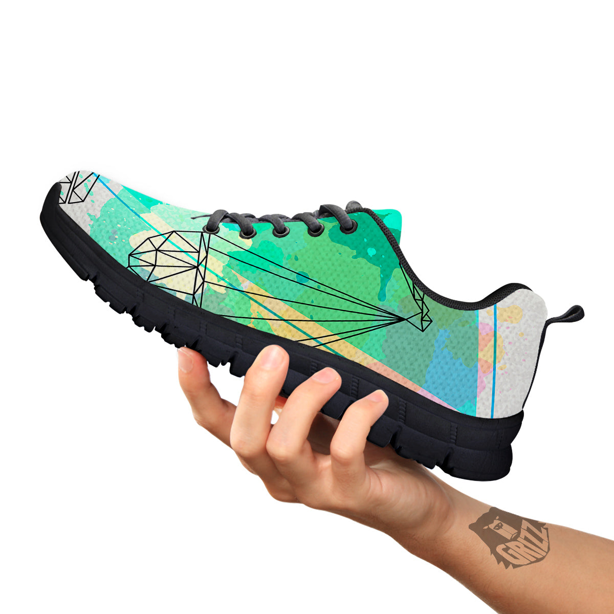 Libra Sign Colorful Print Black Sneaker-grizzshop