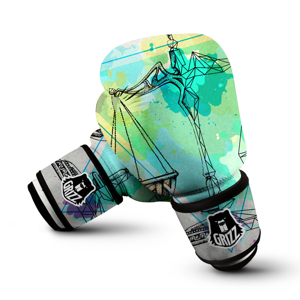 Libra Sign Colorful Print Boxing Gloves-grizzshop