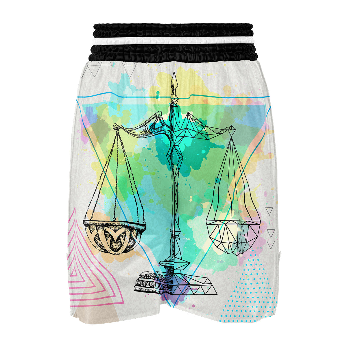 Libra Sign Colorful Print Boxing Shorts-grizzshop