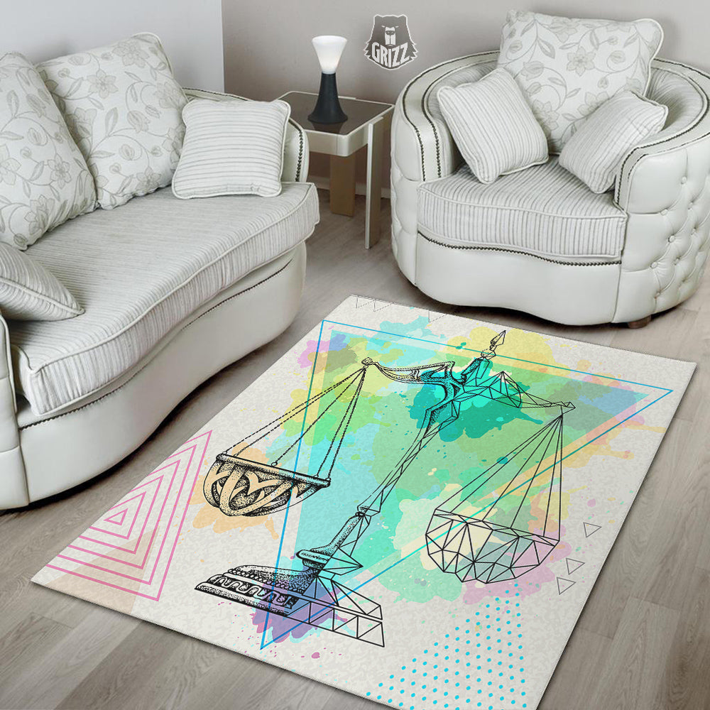 Libra Sign Colorful Print Floor Mat-grizzshop