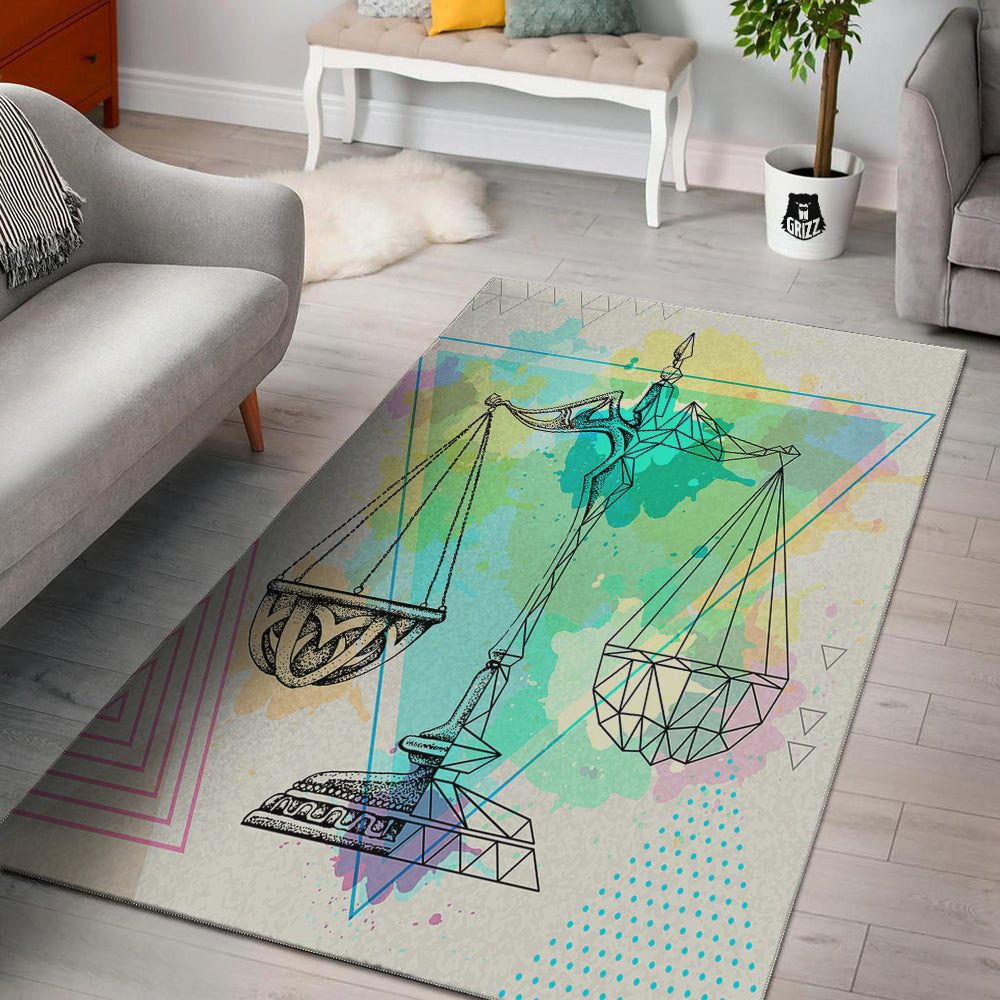 Libra Sign Colorful Print Floor Mat-grizzshop