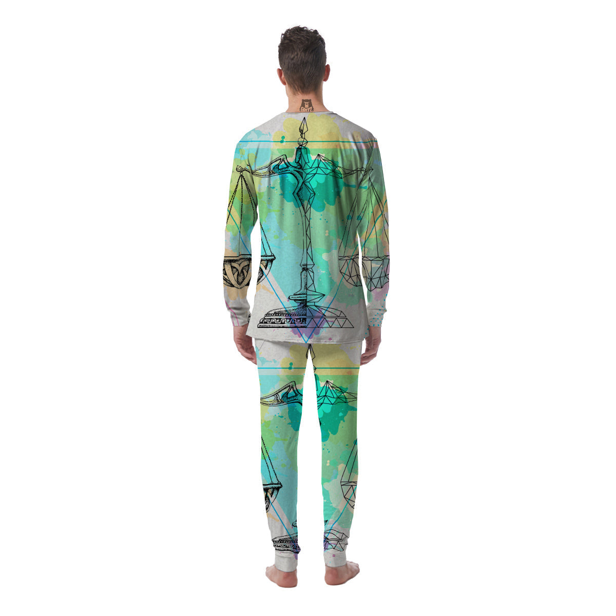 Libra Sign Colorful Print Men's Pajamas-grizzshop