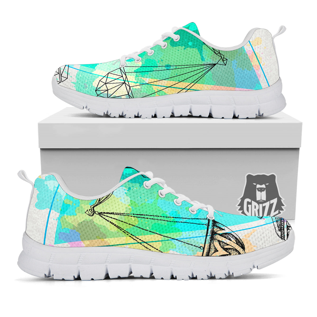 Libra Sign Colorful Print White Sneaker-grizzshop