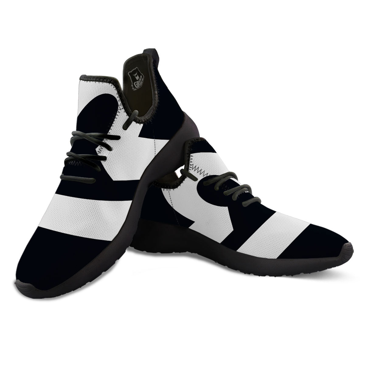 Libra Sign White And Black Print Black Athletic Shoes-grizzshop