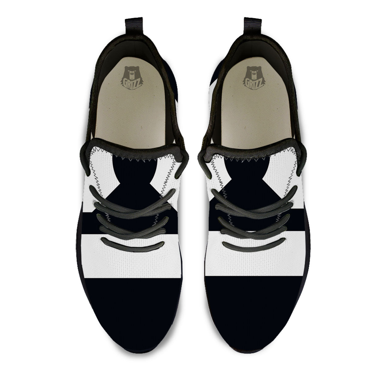 Libra Sign White And Black Print Black Athletic Shoes-grizzshop