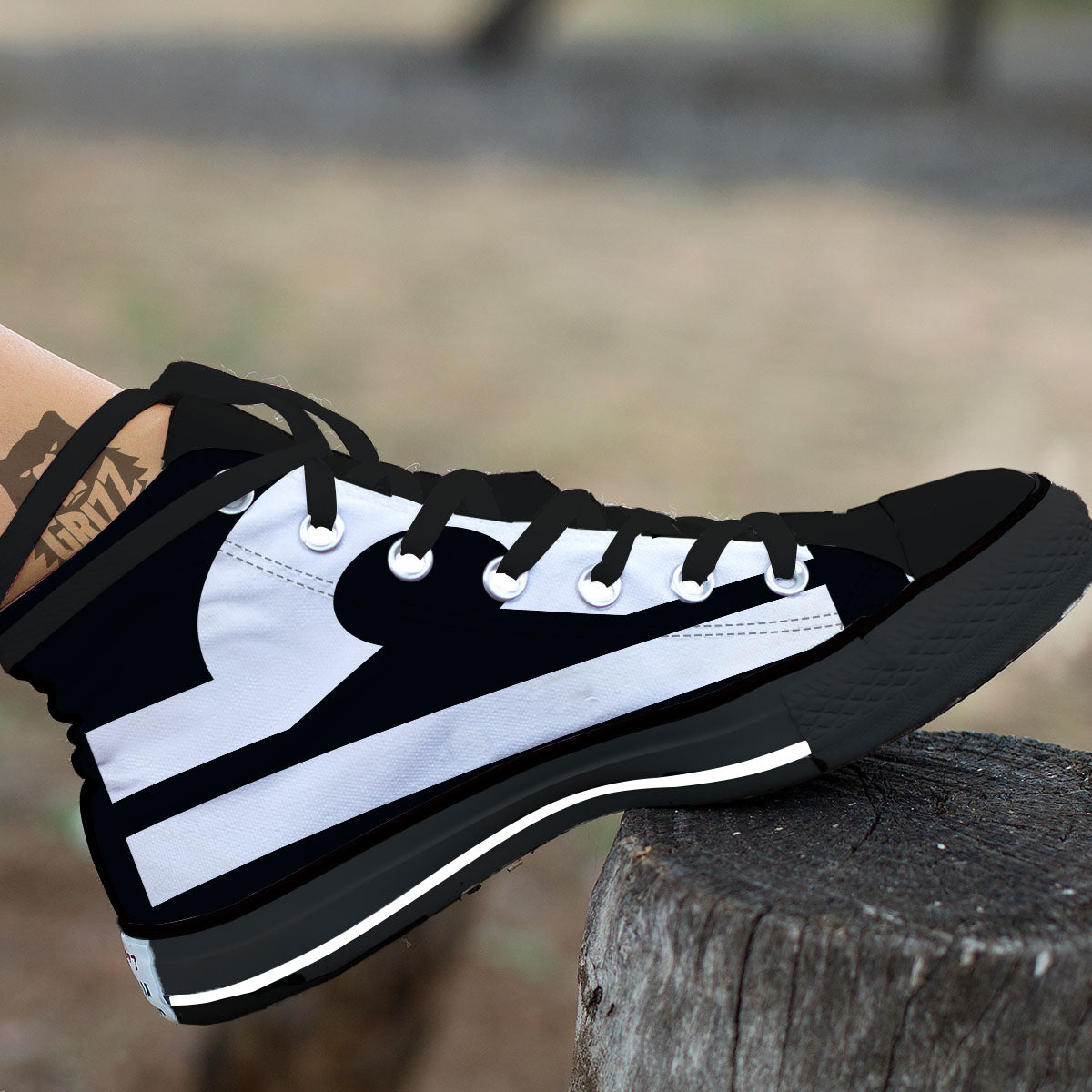 Libra Sign White And Black Print Black High Top Shoes-grizzshop