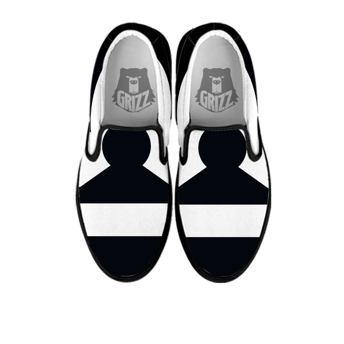 Libra Sign White And Black Print Black Slip On Shoes-grizzshop