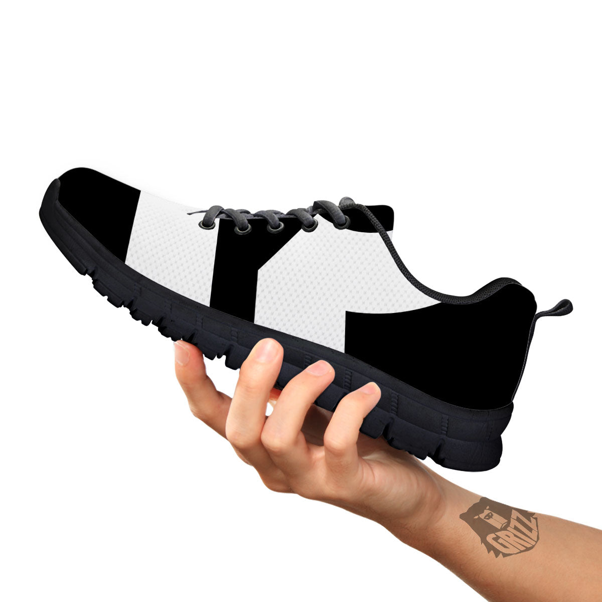 Libra Sign White And Black Print Black Sneaker-grizzshop