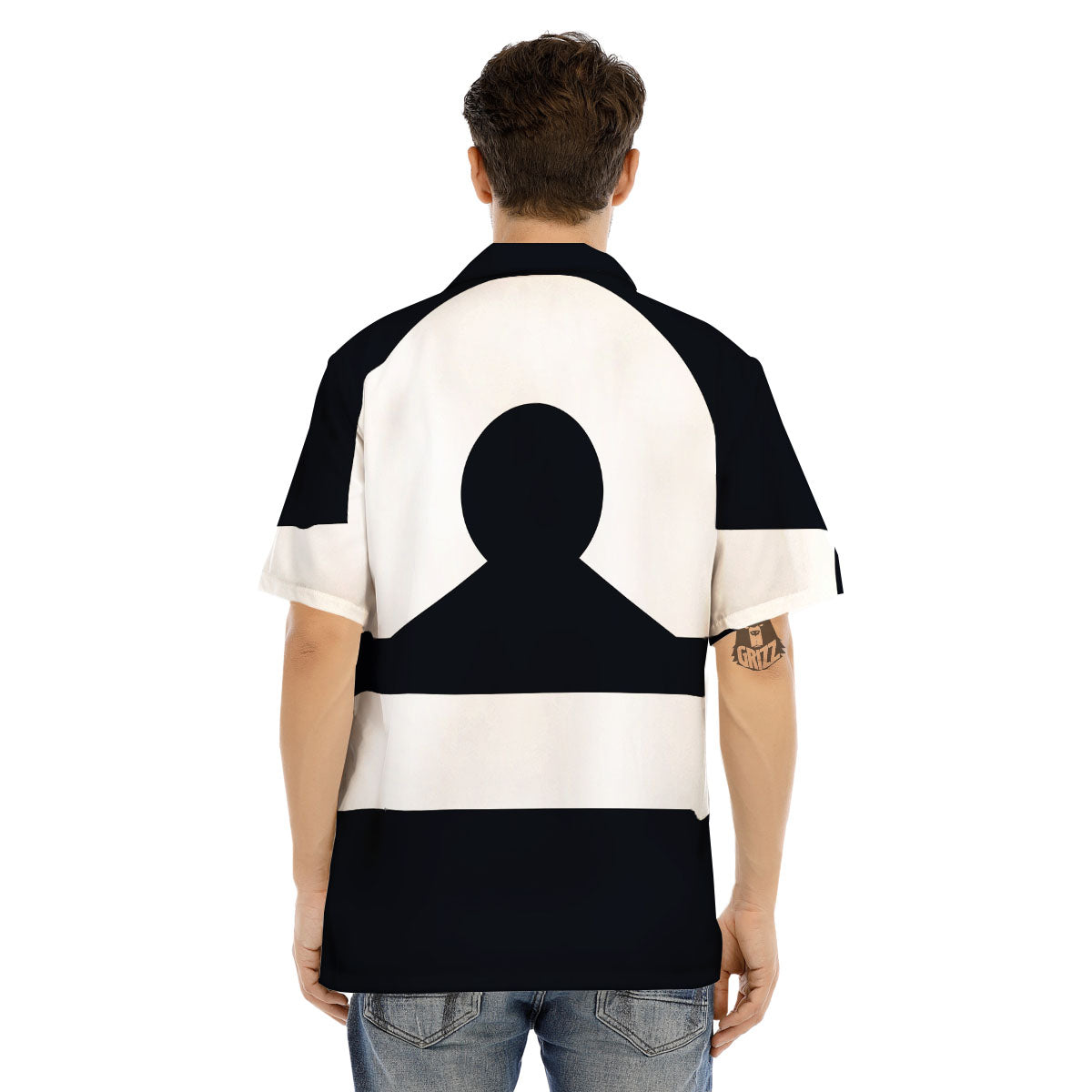 Libra Sign White And Black Print Men's Hawaiian Shirt-grizzshop