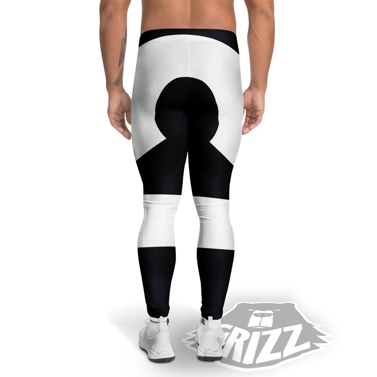 Libra Sign White And Black Print Men's Leggings-grizzshop