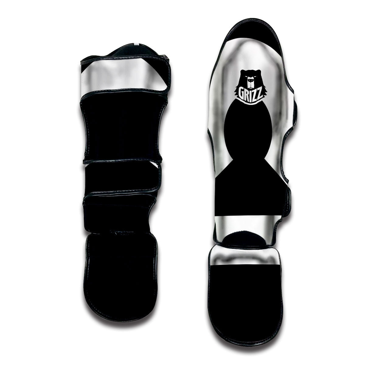 Libra Sign White And Black Print Muay Thai Shin Guards-grizzshop