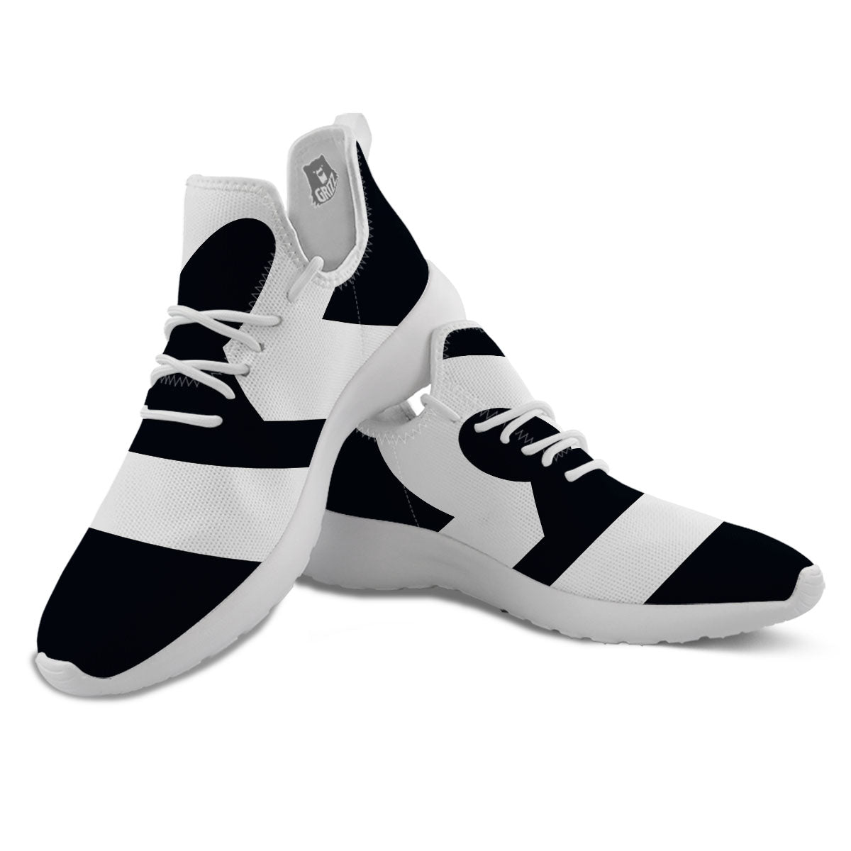 Libra Sign White And Black Print White Athletic Shoes-grizzshop