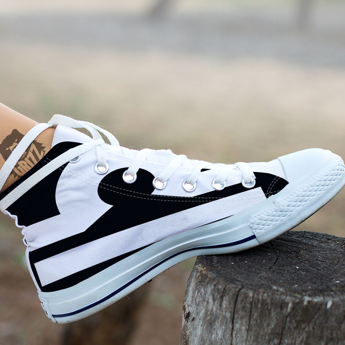 Libra Sign White And Black Print White High Top Shoes-grizzshop