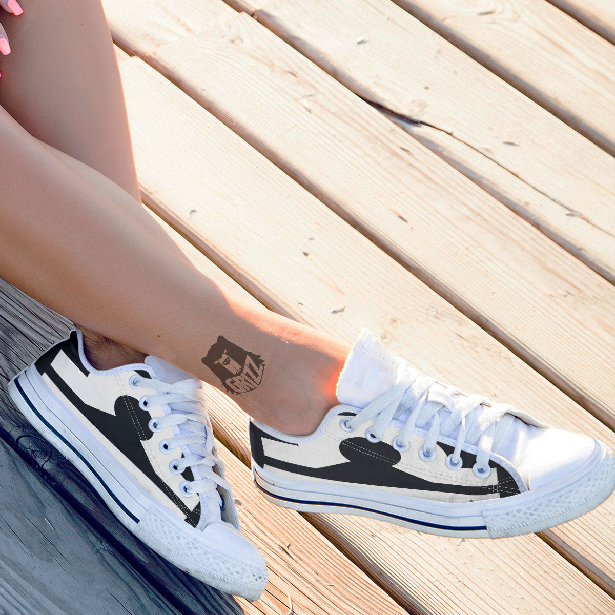Libra Sign White And Black Print White Low Top Shoes-grizzshop