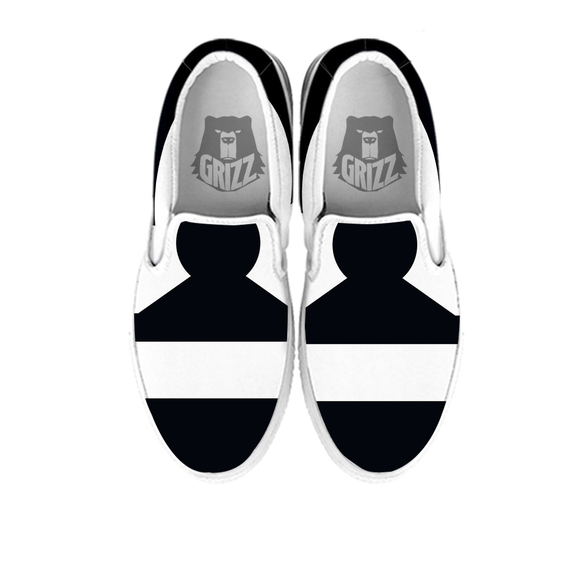 Libra Sign White And Black Print White Slip On Shoes-grizzshop