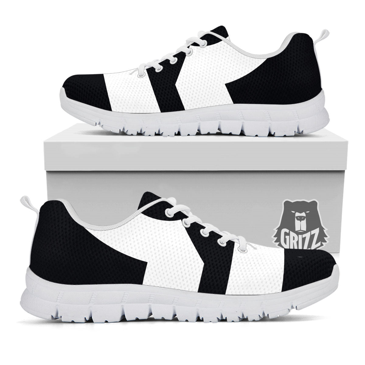 Libra Sign White And Black Print White Sneaker-grizzshop