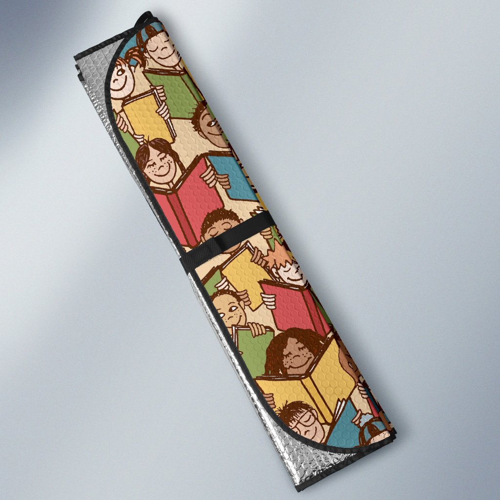 Librarian Library Book Lover Pattern Print Car Sun Shade-grizzshop