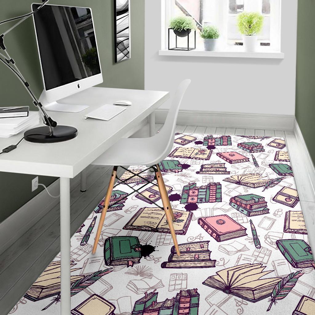 Library Librarian Book Lover Pattern Print Floor Mat-grizzshop