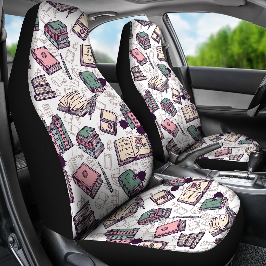 Library Librarian Book Lover Pattern Print Universal Fit Car Seat Cover-grizzshop