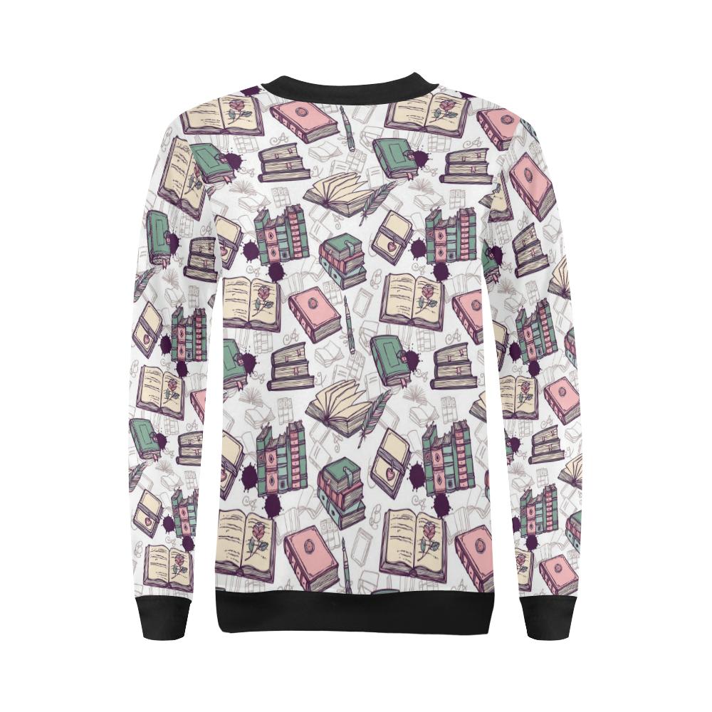 Library Librarian Book Lover Pattern Print Women Crewneck Sweatshirt-grizzshop