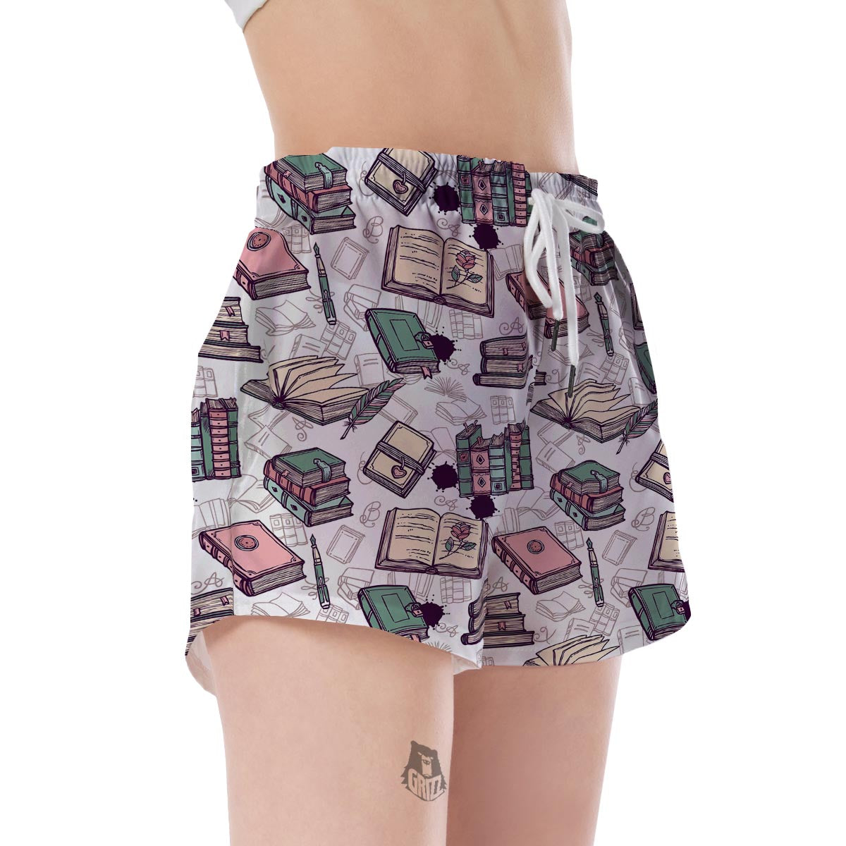 Library Librarian Book Lover Pattern Print Women's Shorts-grizzshop