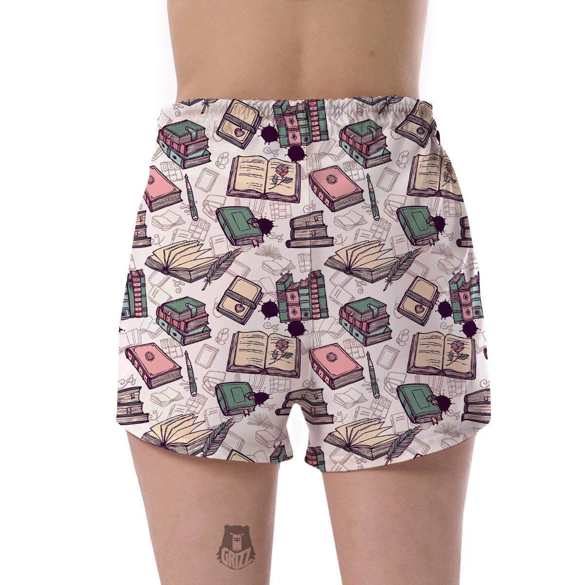 Library Librarian Book Lover Pattern Print Women's Shorts-grizzshop
