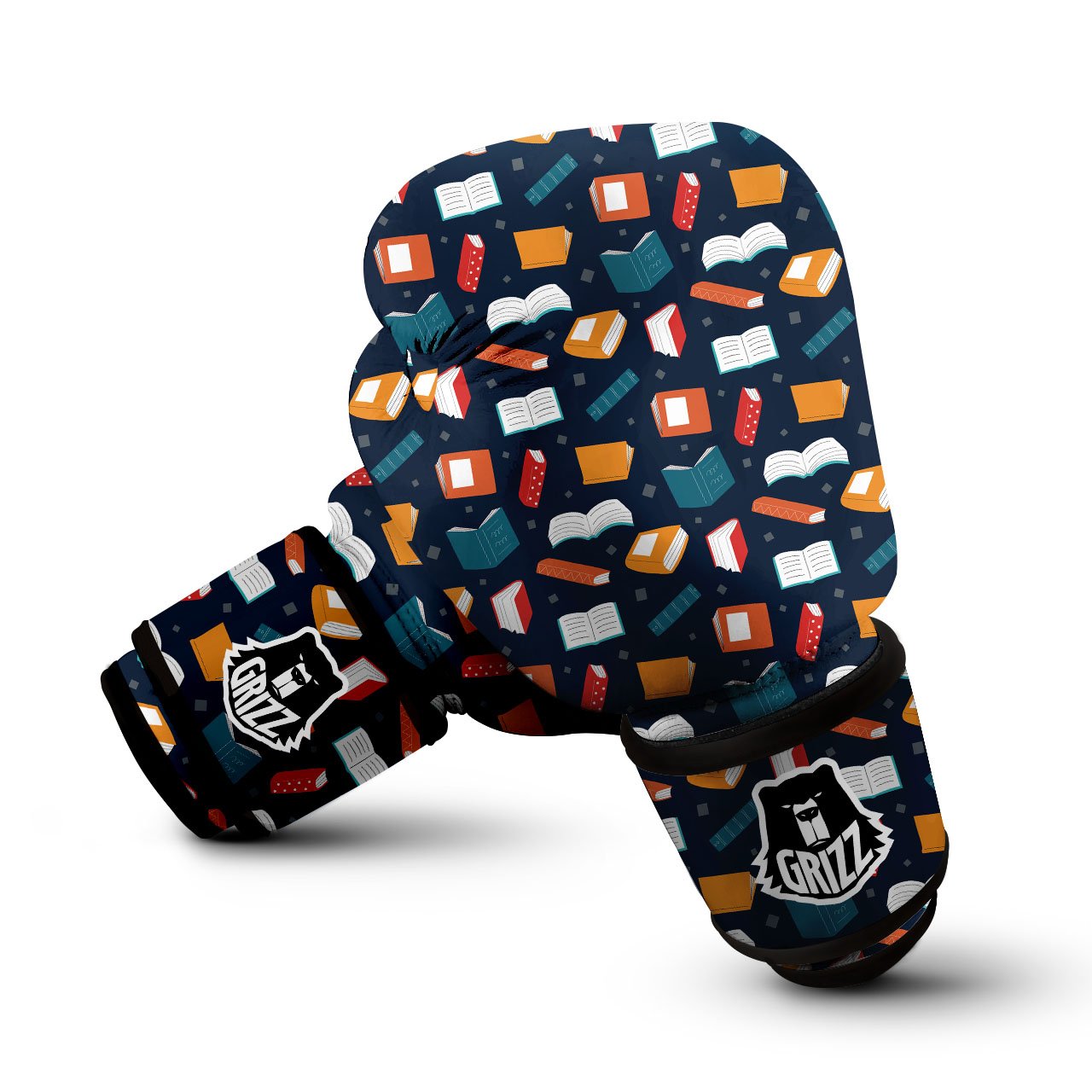 Library Reading Print Pattern Boxing Gloves-grizzshop