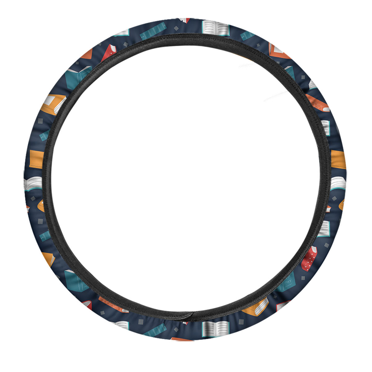 Library Reading Print Pattern Car Steering Wheel Cover-grizzshop